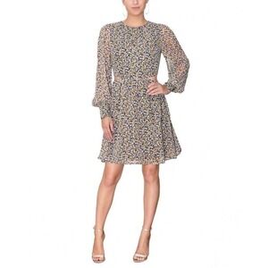 Rachel Rachel Roy Womens Chiffon Floral Cut-Out Fit & Flare Dress Limelight SZ 6